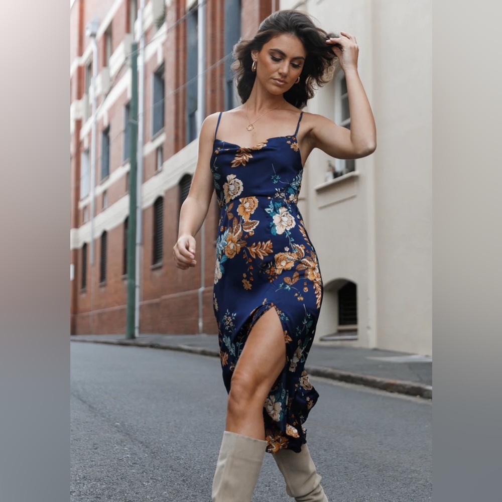 Petal and Pup cowl neck midi dress